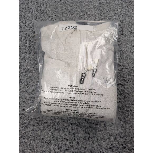 Mountain Hardware Jacket Women Small Gray White Fleece Fuzzy Full Zip Chore - Picture 9 of 9